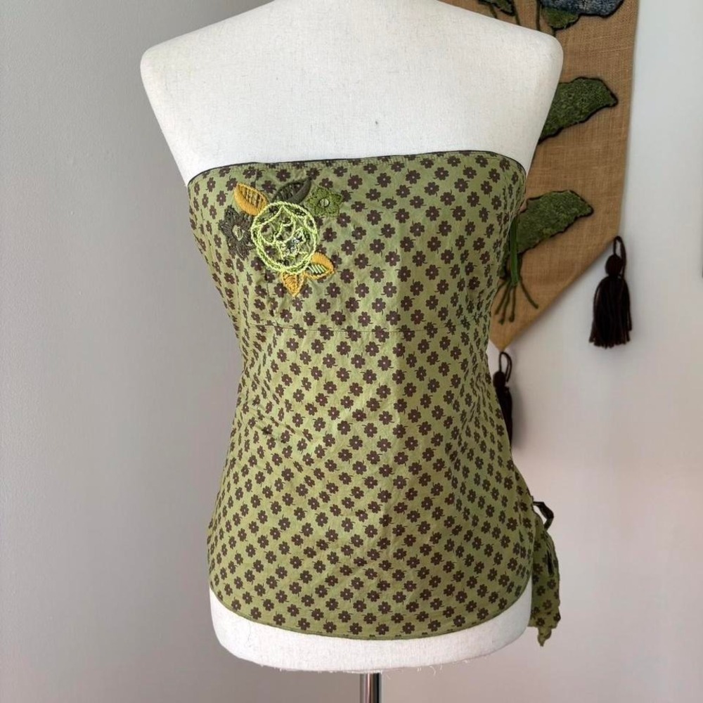 Preppy Green and Brown Tube Top